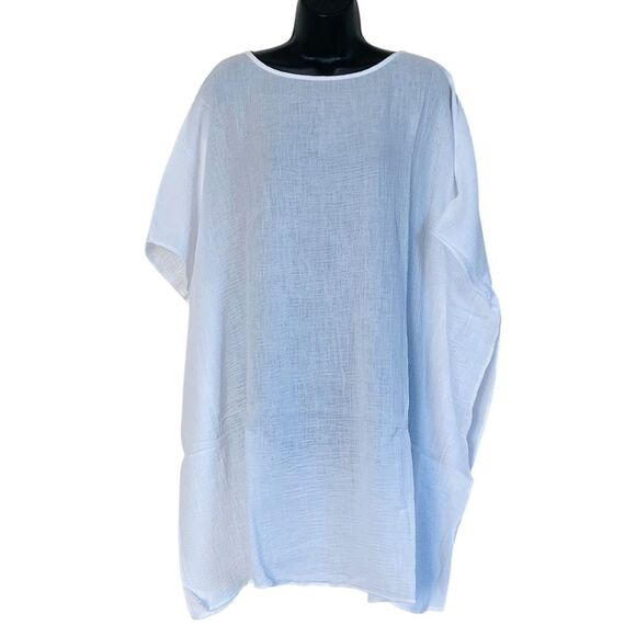 Andie White Magdalena Cotton Crinkle Gauze Kaftan Sz S/M NWT - Picture 3 of 12